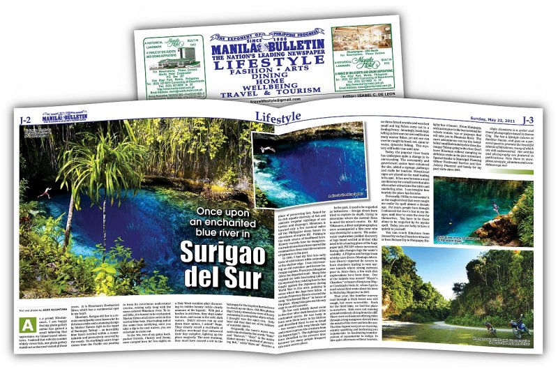 Hinatuan River published in Manila Bulletin